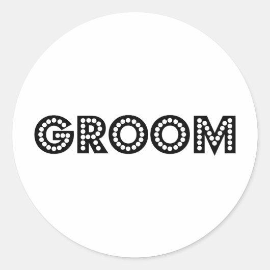 Groom Ronde Sticker (Voorkant)