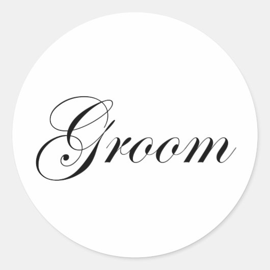 Groom Ronde Sticker (Voorkant)