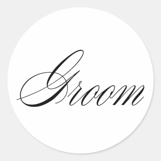 Groom Ronde Sticker (Voorkant)