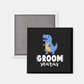 Groom Saurus Dinosaur Engagement Wedding Couples M Magneet (Voorkant / Achterkant)