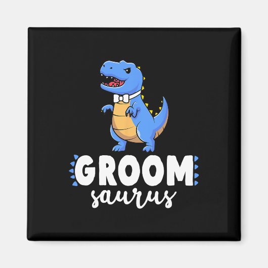Groom Saurus Dinosaur Engagement Wedding Couples M Magneet (Voorkant)