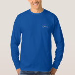 Groom Shirt<br><div class="desc">Groom Shirt met lange mouwen wordt getoond in een Royal Blue-kleur met witte geborduurde tekst. Pas dit shirt aan of koop zoals het is.</div>