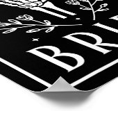 Groom Skeleton Gothic Halloween Verloving Wedding Poster (Hoek)