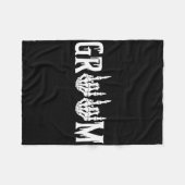 Groom Skeleton Rock Hand Halloween Wedding Bachelo Fleece Deken (Voorkant (Horizontaal))