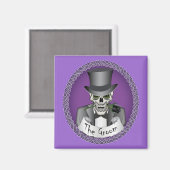 Groom Skull-Paars Magneet (Voorkant / Achterkant)