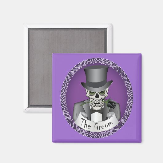 Groom Skull-Paars Magneet (Voorkant / Achterkant)