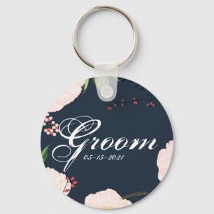 Groom Sleutelhanger Baby Roze Kosmos op Wit