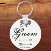Groom Sleutelhanger Boho Buffalo Tribal Pattern Bo (Voorkant)