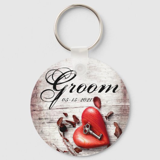 Groom Sleutelhanger Country Wood Key naar mijn har (Voorkant)