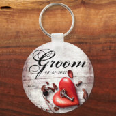 Groom Sleutelhanger Country Wood Key naar mijn har (Voorkant)