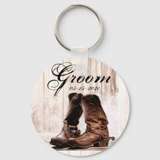 Groom Sleutelhanger laarzen land rustiek western d (Voorkant)