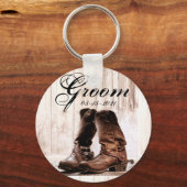 Groom Sleutelhanger laarzen land rustiek western d (Voorkant)