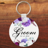 Groom Sleutelhanger Lavendel Hibiscus op Wit (Voorkant)