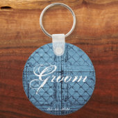 Groom Sleutelhanger rustieke Tin Paneel Plafondlan (Voorkant)