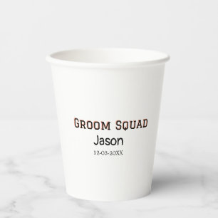 Groom Squad bruidsjonker vrijgezellenfeest voeg na Papieren Bekers