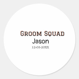 Groom Squad bruidsjonker vrijgezellenfeest voeg na Ronde Sticker