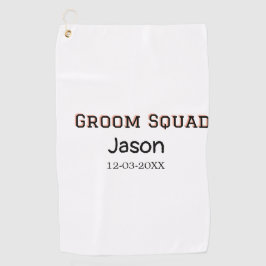 Groom Squad getuige vrijgezellenfeest voeg naam to Golfhanddoek