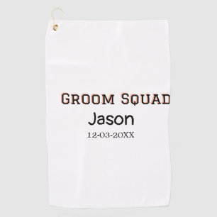 Groom Squad getuige vrijgezellenfeest voeg naam to Golfhanddoek