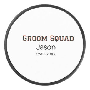 Groom Squad getuige vrijgezellenfeest voeg naam to Hockey Puck