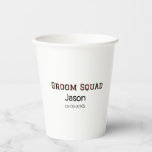 Groom Squad getuige vrijgezellenfeest voeg naam to Papieren Bekers<br><div class="desc">ontwerp</div>