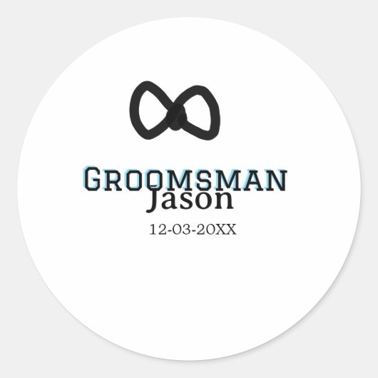 Groom Squad groomsman bachelorette party add name Ronde Sticker (Voorkant)
