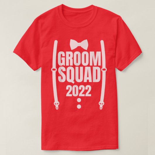Groom Squad Groomsmen Crew Team Funny Bachelor Par T-shirt (Design voorkant)
