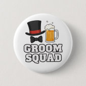 Groom Squad Hat and Beer Button Pin (Voorkant)