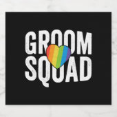 Groom Squad LGBT Pride Gay Bachelor Wedding Sparkling Wijnetiket (Enkel label)
