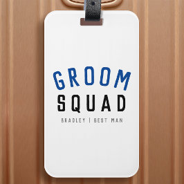 Groom Squad | Modern Bachelor Groomsman Stylish Bagagelabel