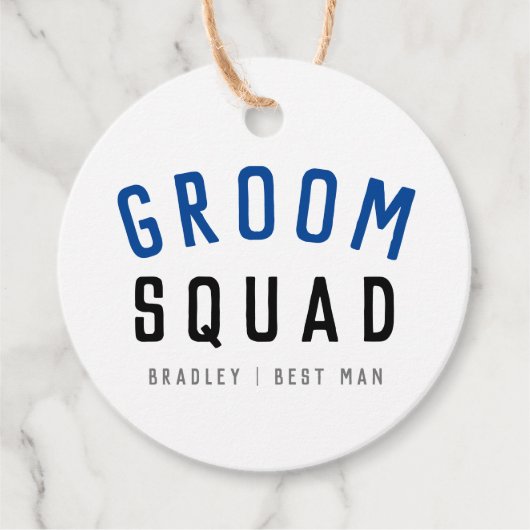Groom Squad | Modern Bachelor Groomsman Stylish Bedankjes Labels (Voorkant)