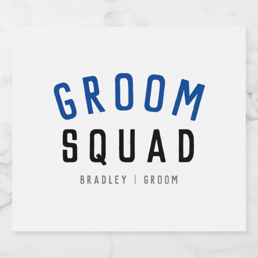 Groom Squad | Modern Bachelor Groomsman Stylish Bier Etiket (Enkel label)