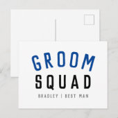 Groom Squad | Modern Bachelor Groomsman Stylish Briefkaart (Voorkant / Achterkant)