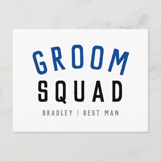Groom Squad | Modern Bachelor Groomsman Stylish Briefkaart (Voorkant)