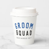 Groom Squad | Modern Bachelor Groomsman Stylish Papieren Bekers (Voorkant)