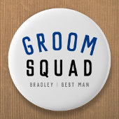 Groom Squad | Modern Bachelor Groomsman Stylish Ronde Button 5,7 Cm