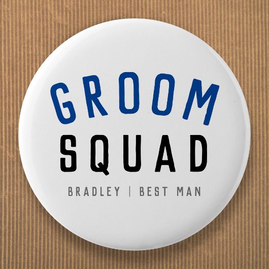 Groom Squad | Modern Bachelor Groomsman Stylish Ronde Button 5,7 Cm