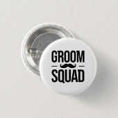 Groom Squad Mustache Ronde Button 3,2 Cm (Voorkant /achterkant)
