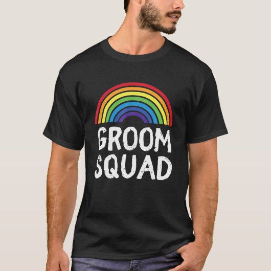 Groom Squad Pride Wedding LGBT Gay Bachelor Party T-shirt (Voorkant)