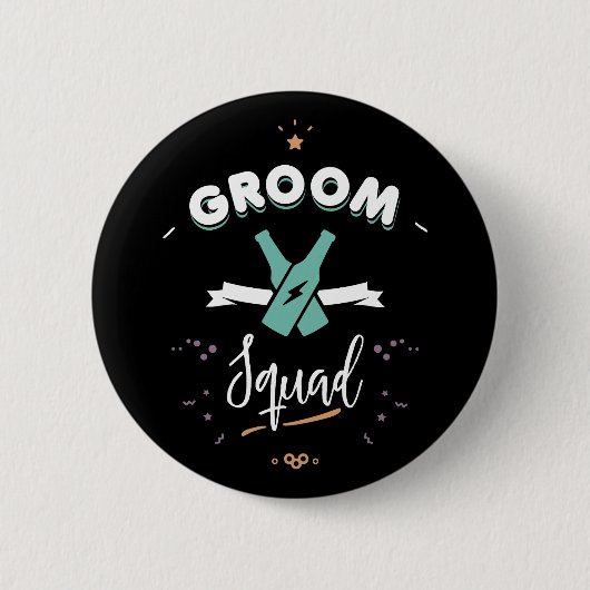 Groom squad ronde button 5,7 cm (Voorkant)
