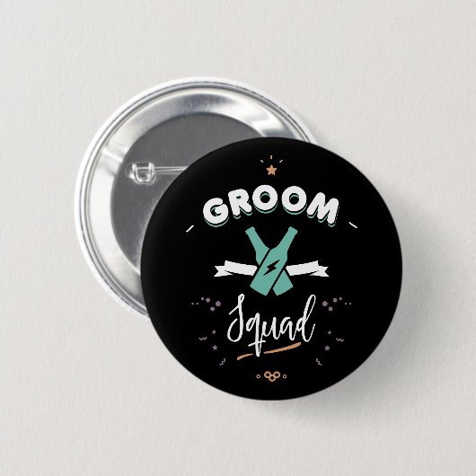 Groom squad ronde button 5,7 cm (Voorkant /achterkant)