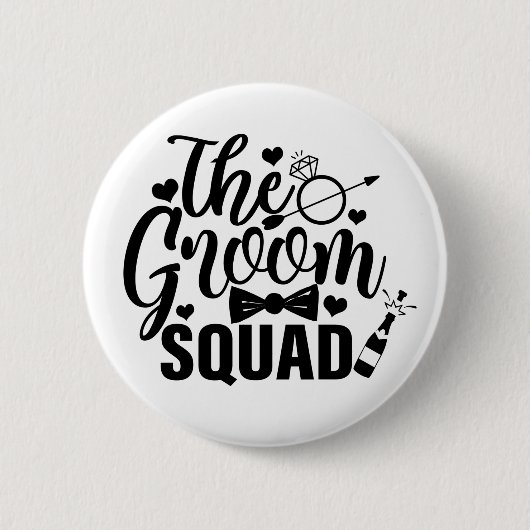 Groom Squad Ronde Button 5,7 Cm (Voorkant)