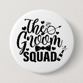 Groom Squad Ronde Button 7,6 Cm (Voorkant)