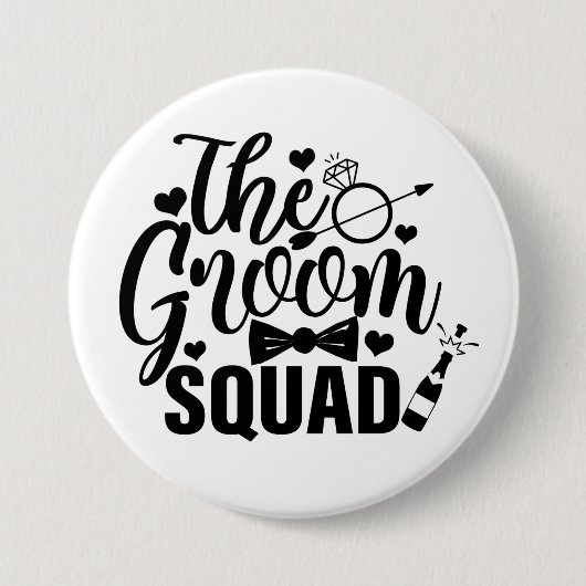 Groom Squad Ronde Button 7,6 Cm (Voorkant)
