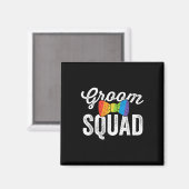 Groom Squad Shirt LGBT Pride Gay Bachelor Wedding Magneet (Voorkant / Achterkant)