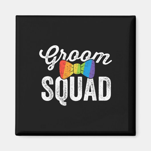 Groom Squad Shirt LGBT Pride Gay Bachelor Wedding Magneet (Voorkant)