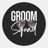 Groom Squad Sungles Wedding Matching Bachelor Part Ronde Sticker (Voorkant)