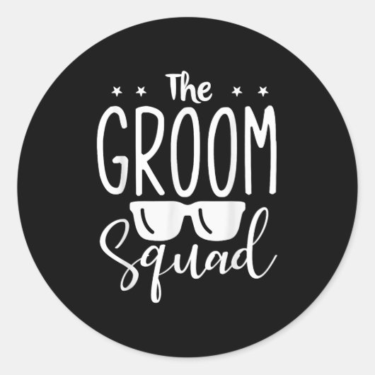 Groom Squad Wedding Groomsmen Ronde Sticker (Voorkant)