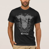 Groom T-shirt Lion Rampant Gray Swirls (Voorkant)