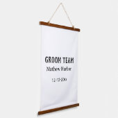 Groom team groomsman name date bachelore party hangend wandkleed (Gebogen)