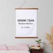 Groom team groomsman name date bachelore party hangend wandkleed (Slaapkamer)